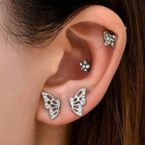 💎💞Rhinestone Butterfly Stud Earring Set!